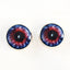 Blue and Red Fantasy Sew-On Button Glass Eyes - Prismatic Fiber Arts