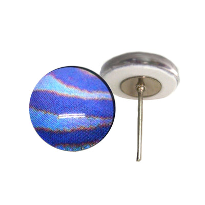 Blue Striped Horsefly Glass Eyes on Wire Pin Posts