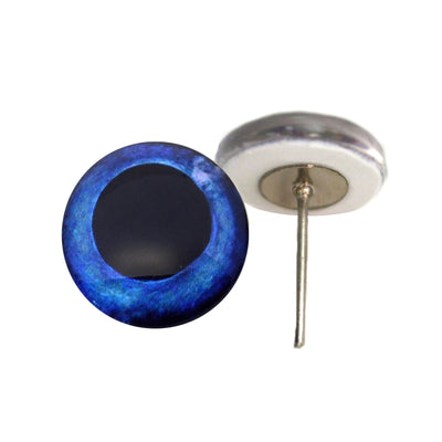 Blue Swordfish Inspired Glass Eyes on Wire Pin Posts