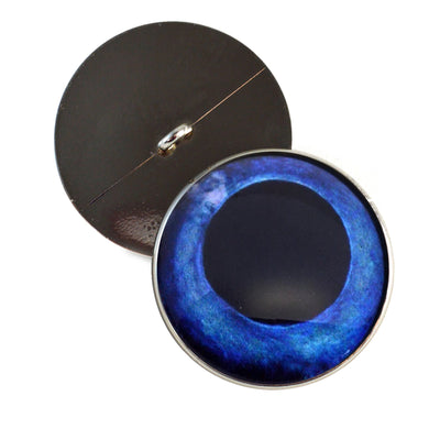 Blue Swordfish Inspired Sew-On Button Glass Eyes - Prismatic Fiber Arts