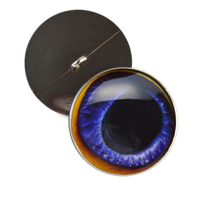 Blue Toucan Bird Sew-On Button Glass Eyes - Prismatic Fiber Arts
