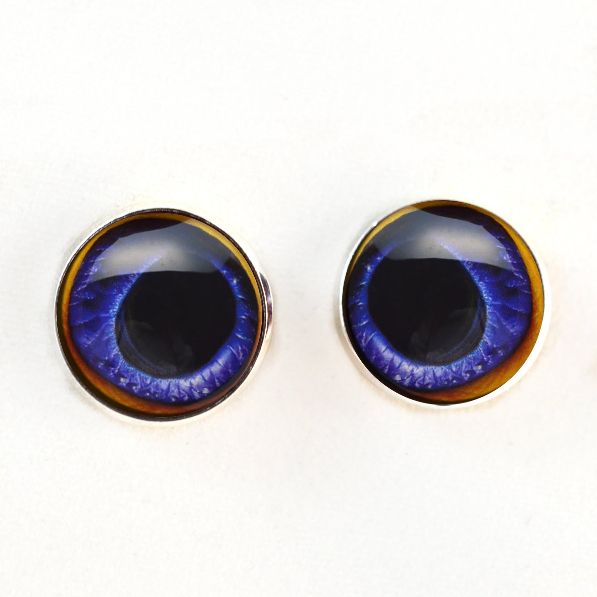 Blue Toucan Bird Sew-On Button Glass Eyes - Prismatic Fiber Arts