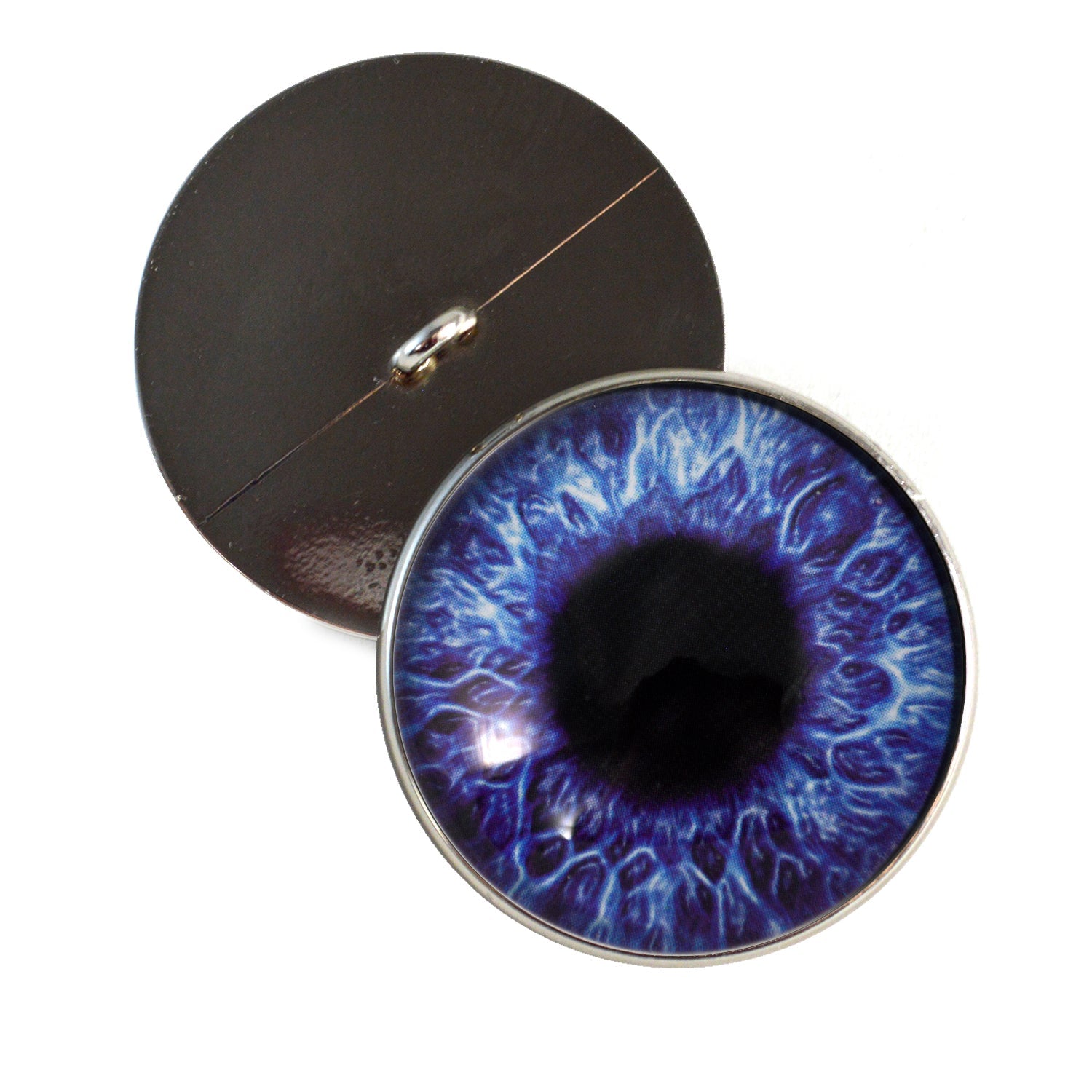 Blue Violet Doll Sew-On Button Glass Eyes - Prismatic Fiber Arts