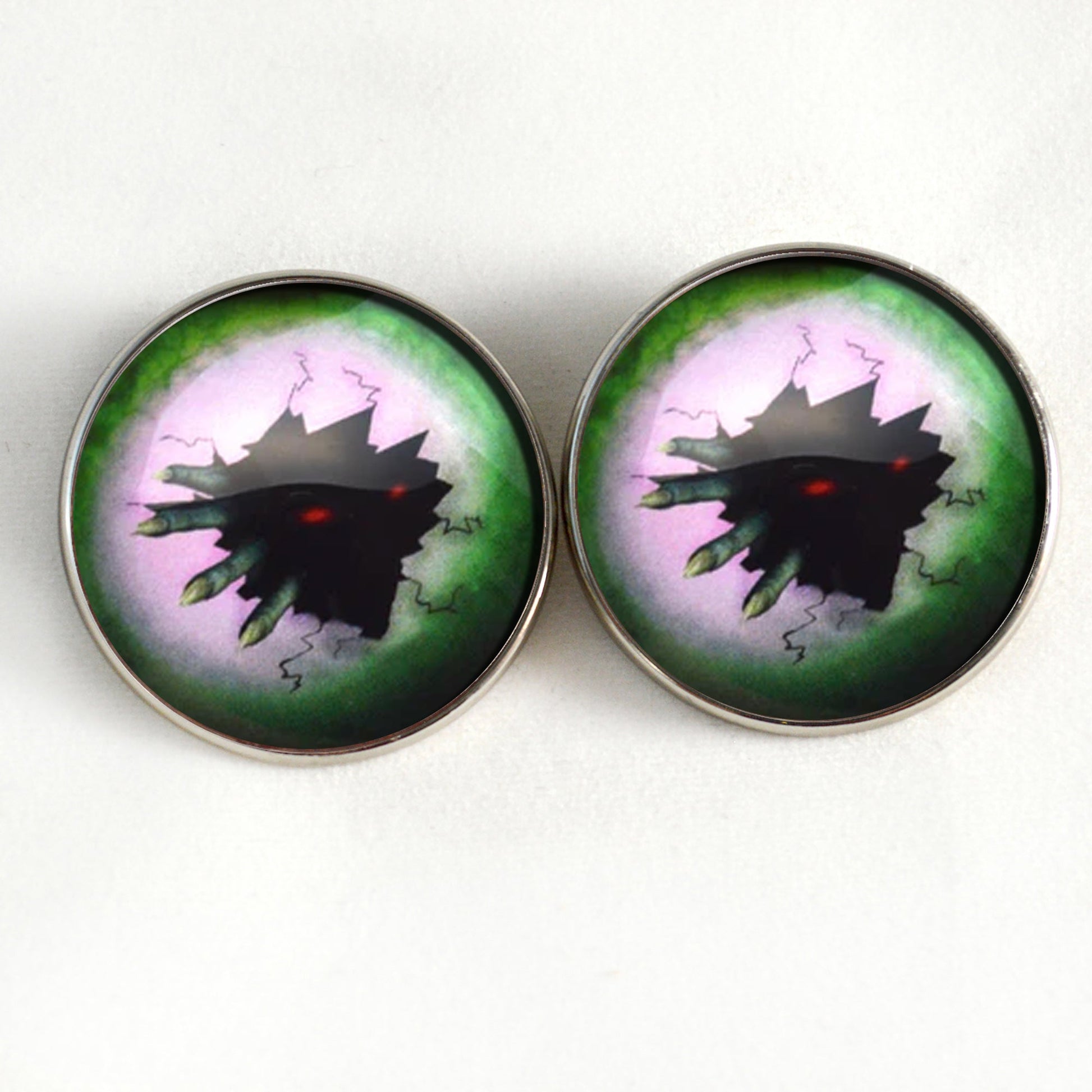 Scary Break in Zombie Sew-On Button Glass Eyes - Prismatic Fiber Arts