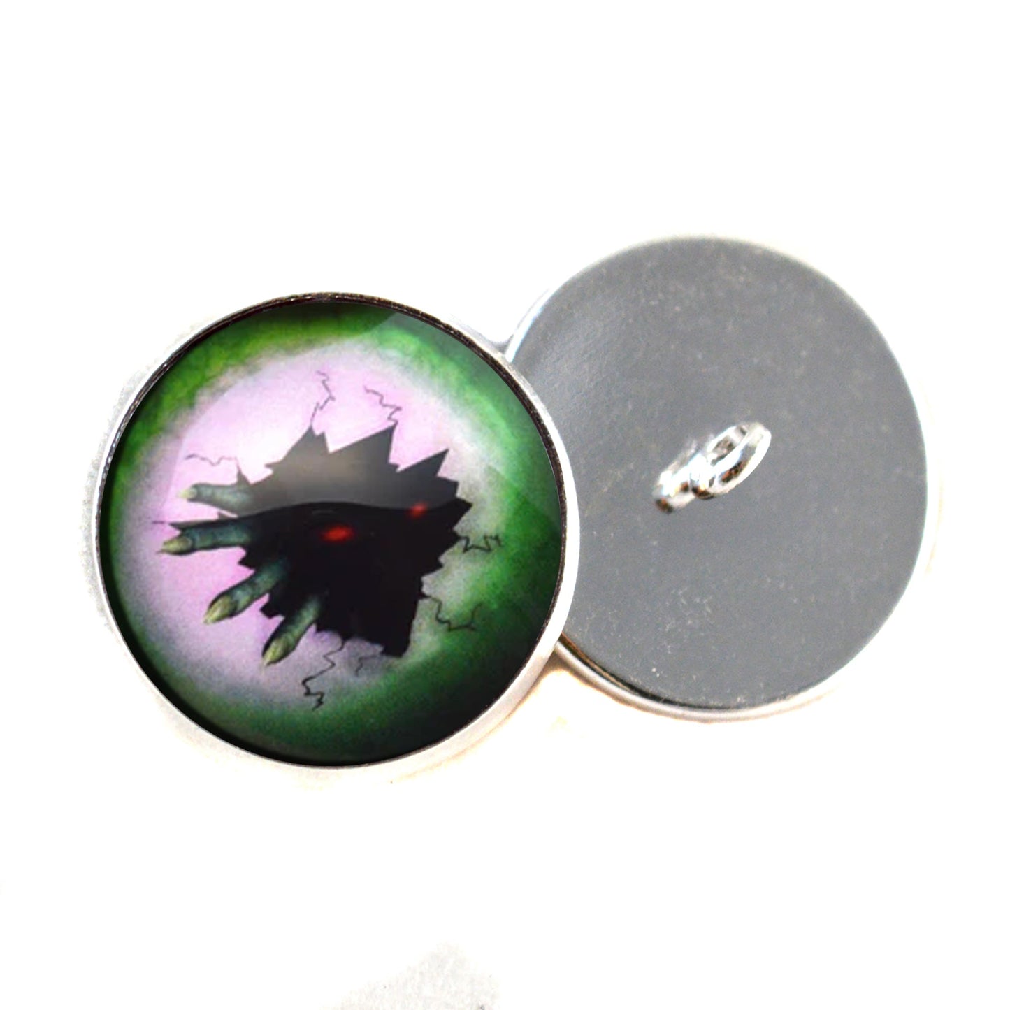 Scary Break in Zombie Sew-On Button Glass Eyes - Prismatic Fiber Arts