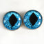 Bright Blue Cat Dragon Sew-On Button Glass Eyes - Prismatic Fiber Arts