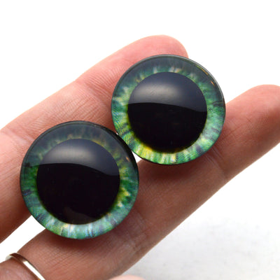 Bright Green Steampunk Human Plastic Safety Eyes - Prismatic Fiber Arts