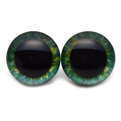 Bright Green Steampunk Human Plastic Safety Eyes - Prismatic Fiber Arts