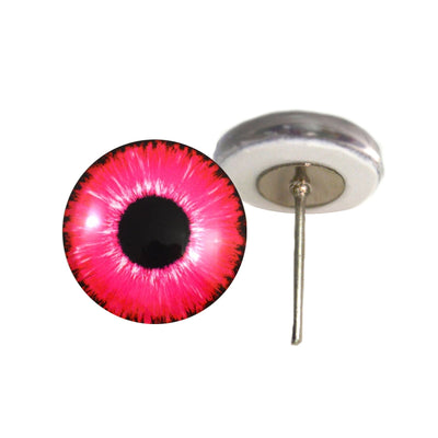 Bright Neon Pink Enchanted Glass Eyes on Wire Pin Posts