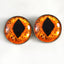 Bright Orange Diamond Cat Dragon Sew-On Button Glass Eyes - Prismatic Fiber Arts