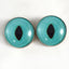 Bright Turquoise Cat Sew-On Button Glass Eyes - Prismatic Fiber Arts