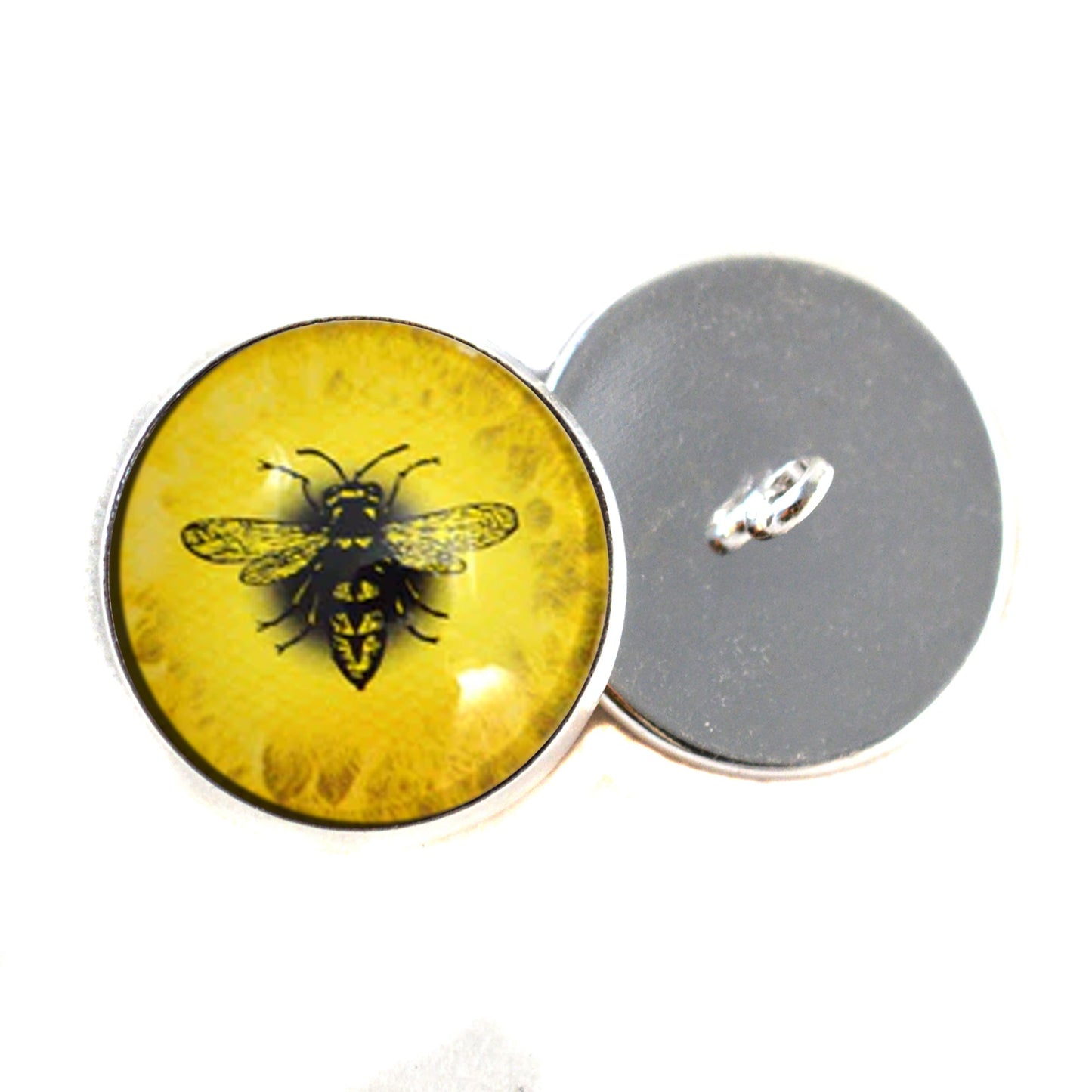 Bright Yellow Honey Bee Sew-On Button Glass Eyes - Prismatic Fiber Arts