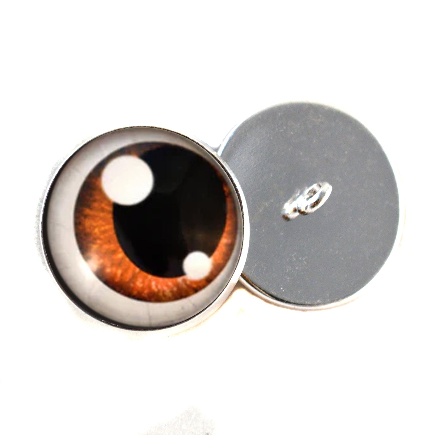 Brown Anime with Shines Sew-On Button Glass Eyes - Prismatic Fiber Arts