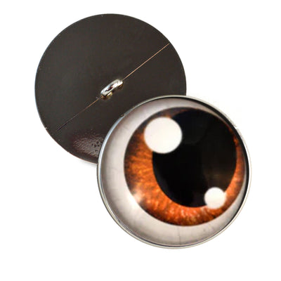 Brown Anime with Shines Sew-On Button Glass Eyes - Prismatic Fiber Arts