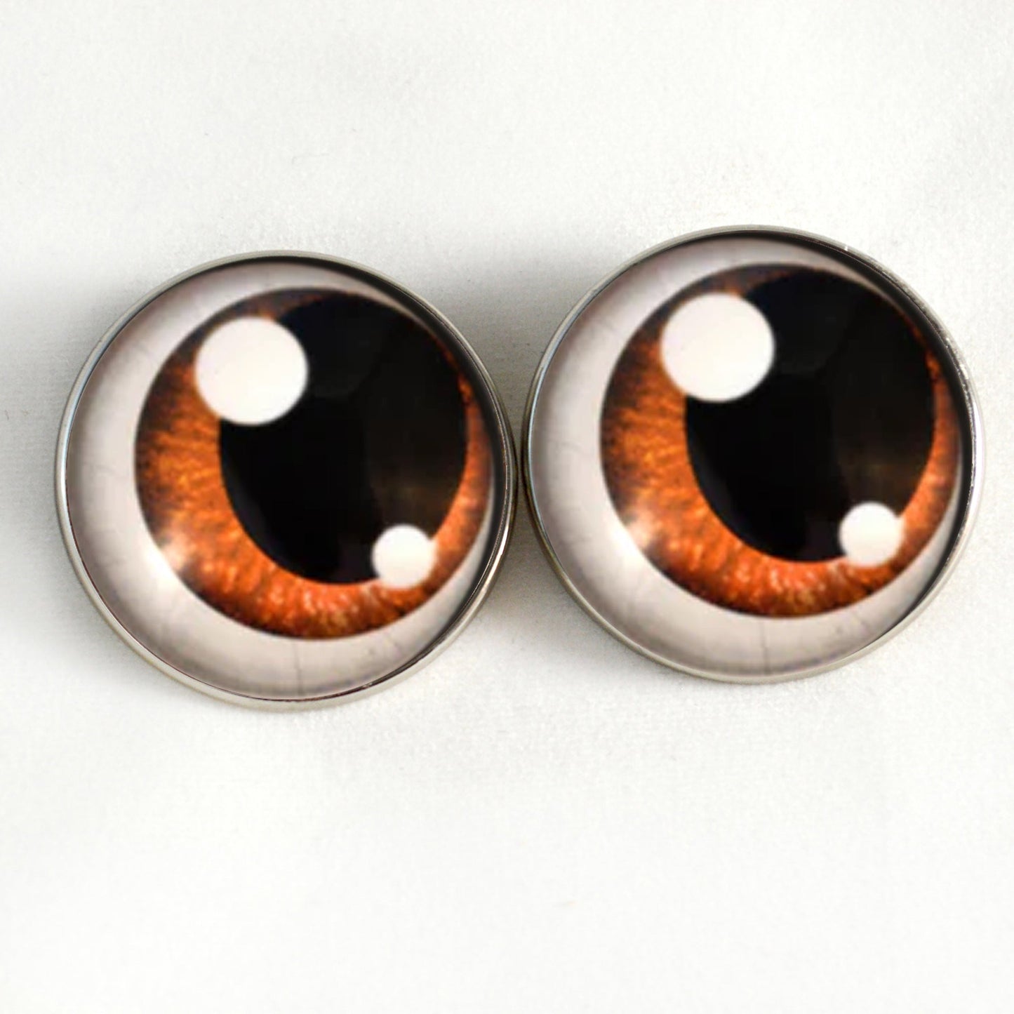 Brown Anime with Shines Sew-On Button Glass Eyes - Prismatic Fiber Arts