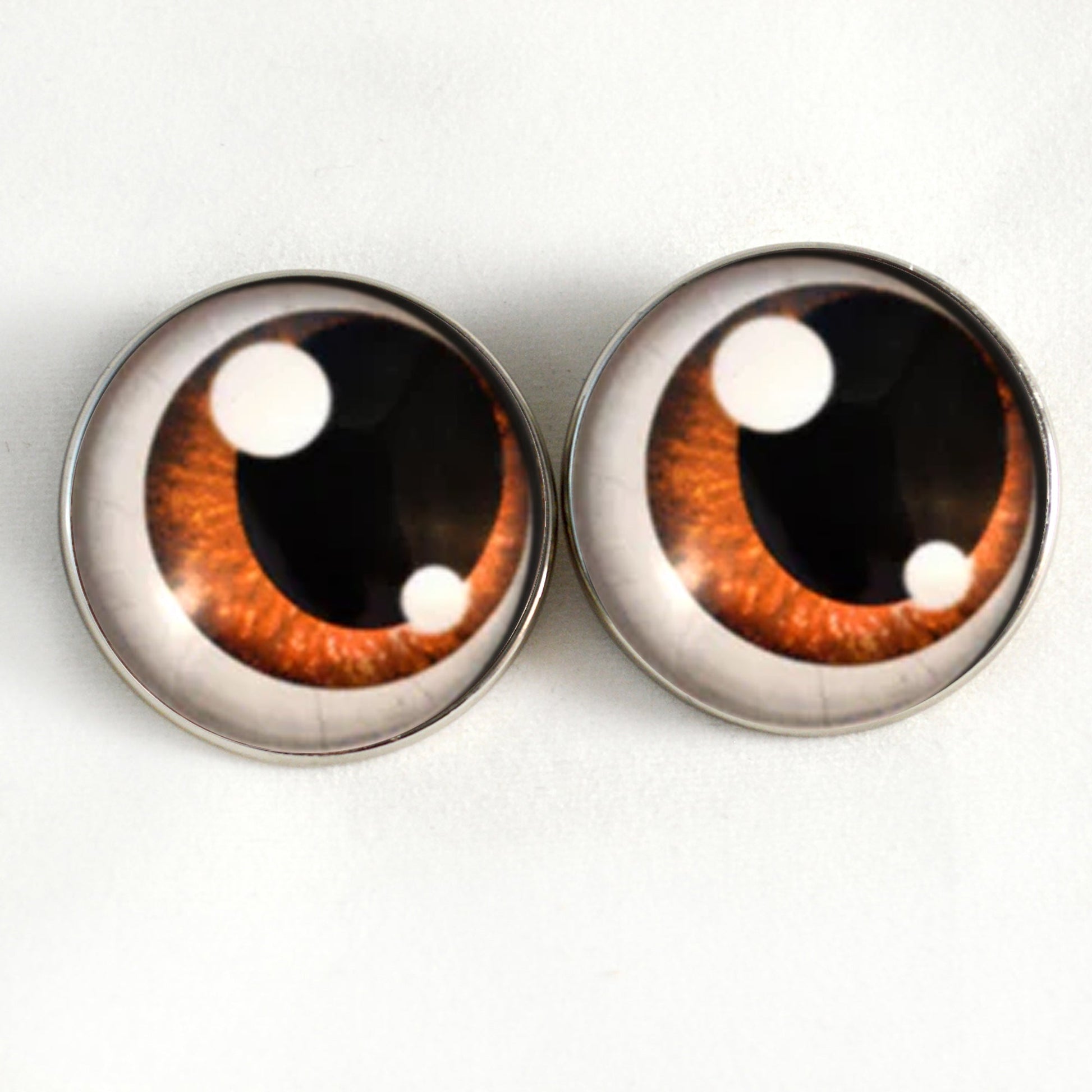 Brown Anime with Shines Sew-On Button Glass Eyes - Prismatic Fiber Arts