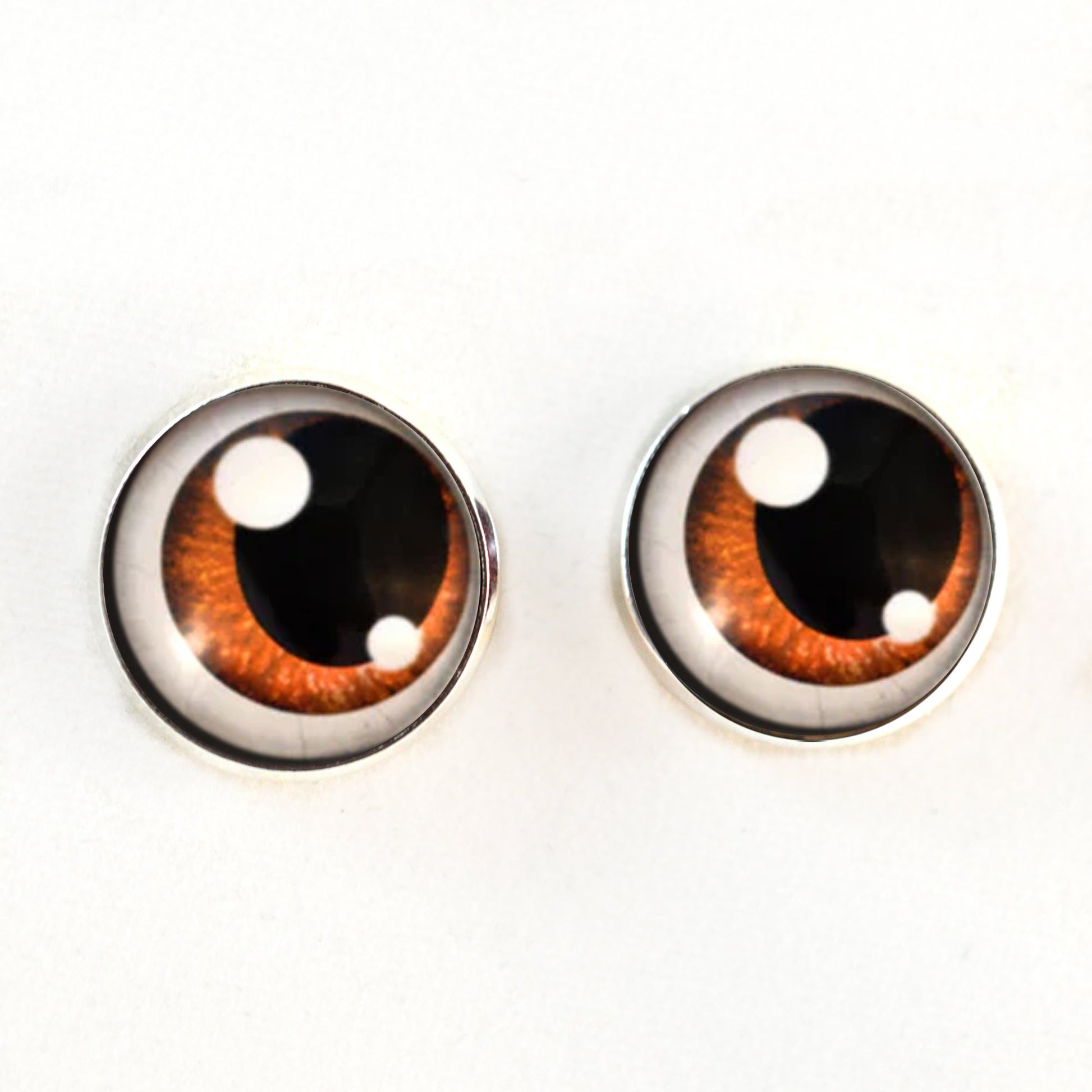 Brown Anime with Shines Sew-On Button Glass Eyes - Prismatic Fiber Arts