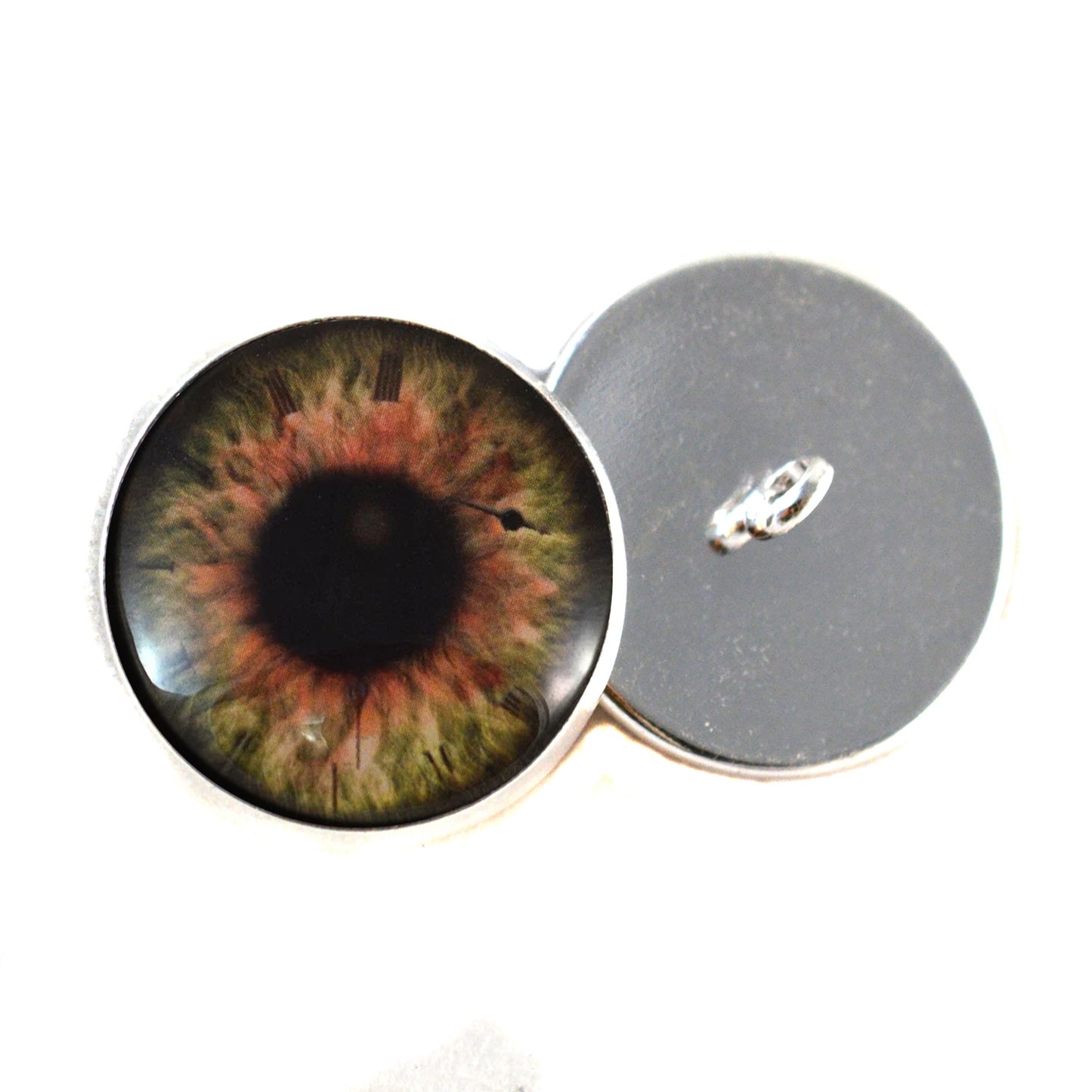 Brown Steampunk Clockface Sew-On Button Glass Eyes - Prismatic Fiber Arts
