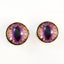 Brown and Fuchsia Cat Dragon Sew-On Buttons Glass Eyes - Prismatic Fiber Arts