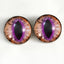 Brown and Fuchsia Cat Dragon Sew-On Buttons Glass Eyes - Prismatic Fiber Arts