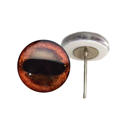 Brown Giraffe Inspired Glass Eyes on Wire Pin Posts