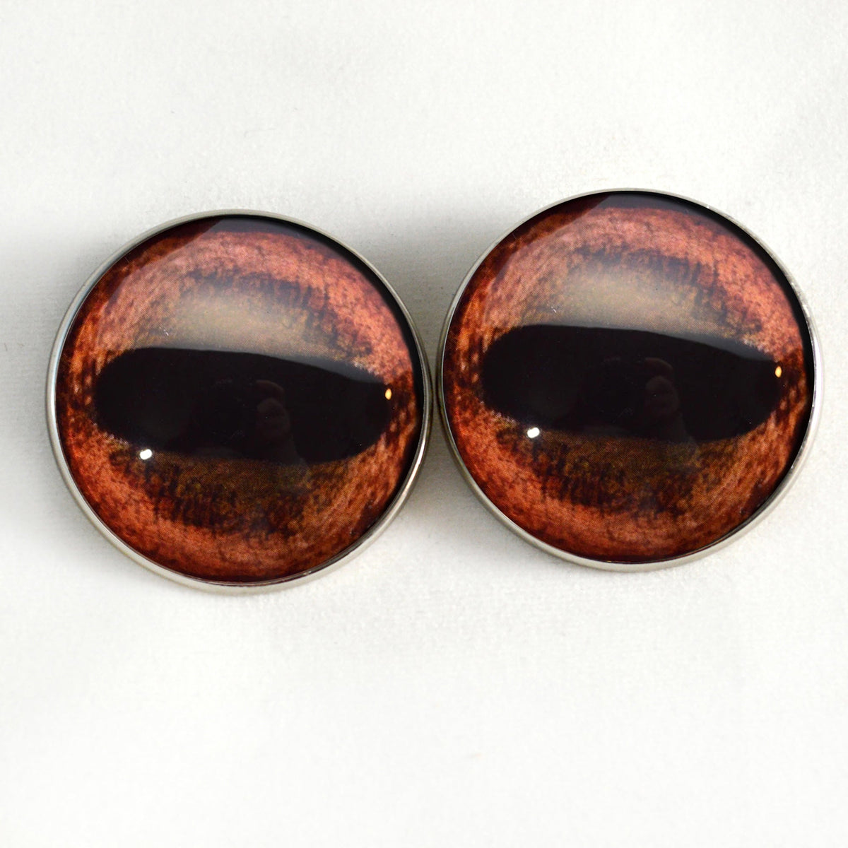 Brown Giraffe Inspired Sew-On Button Glass Eyes - Prismatic Fiber Arts