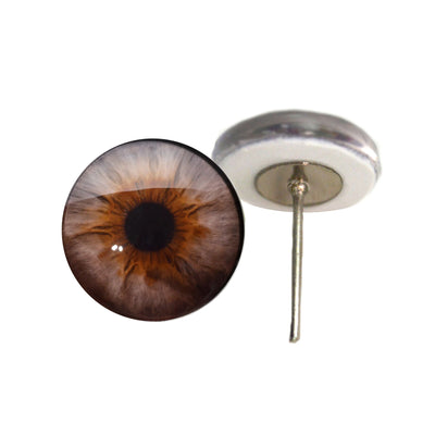 Brown and Gray Hazel Glass Eyes on Wire Pin Posts
