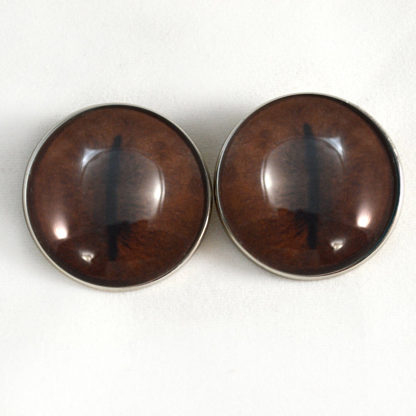 Brown Koala Inspired Sew-On Button Glass Eyes - Prismatic Fiber Arts