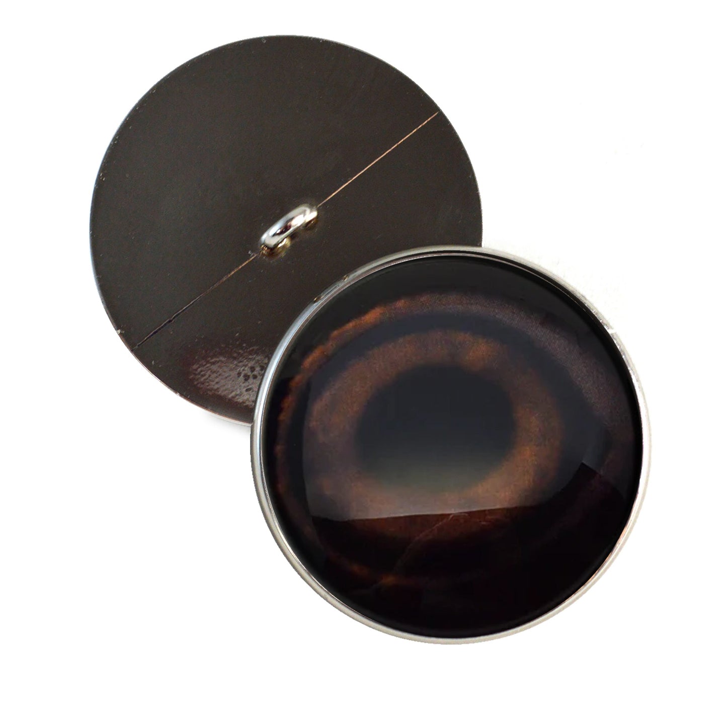 Brown Mallard Duck Decoy Sew-On Button Glass Eyes - Prismatic Fiber Arts