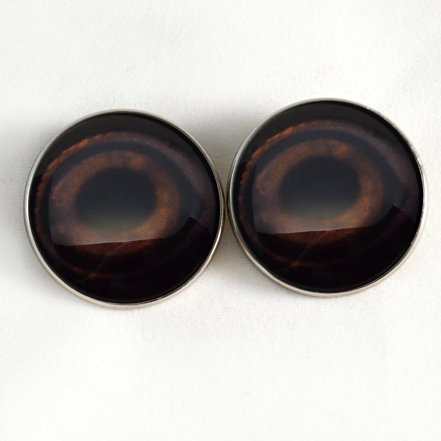 Brown Mallard Duck Decoy Sew-On Button Glass Eyes - Prismatic Fiber Arts