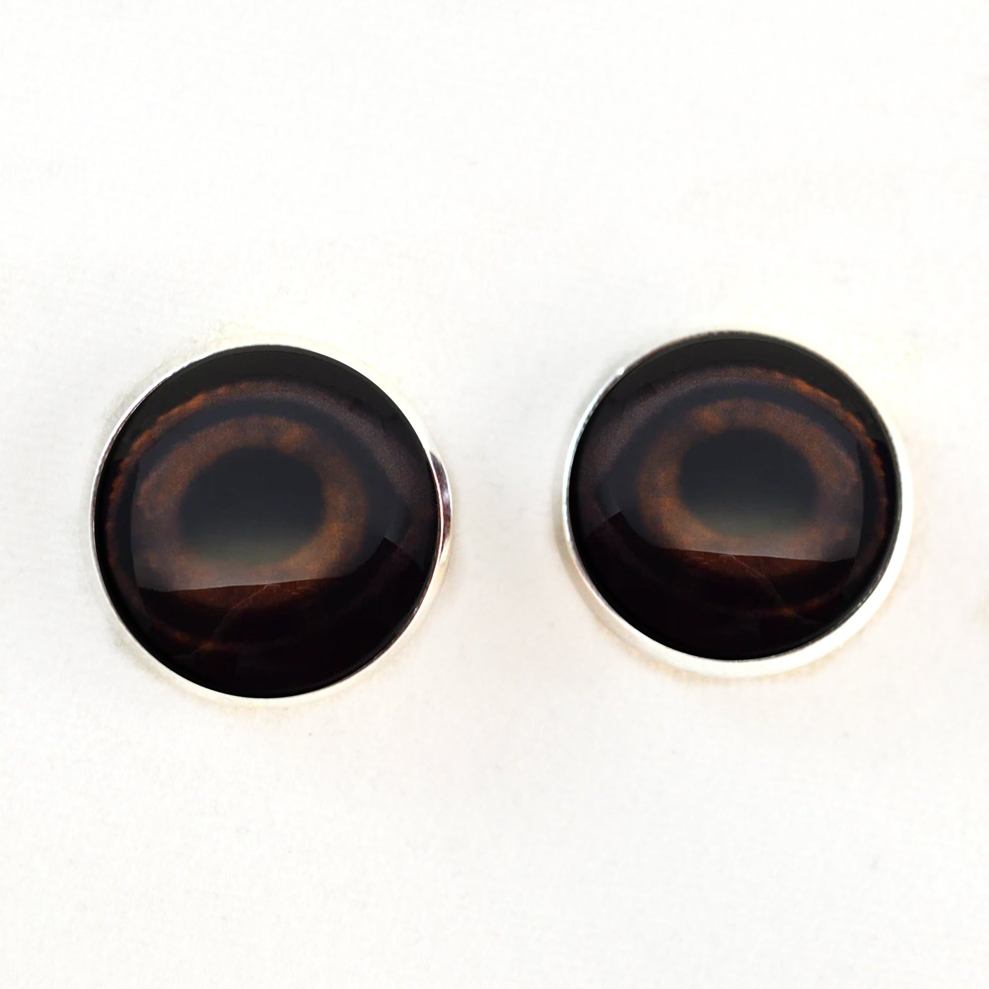 Brown Mallard Duck Decoy Sew-On Button Glass Eyes - Prismatic Fiber Arts