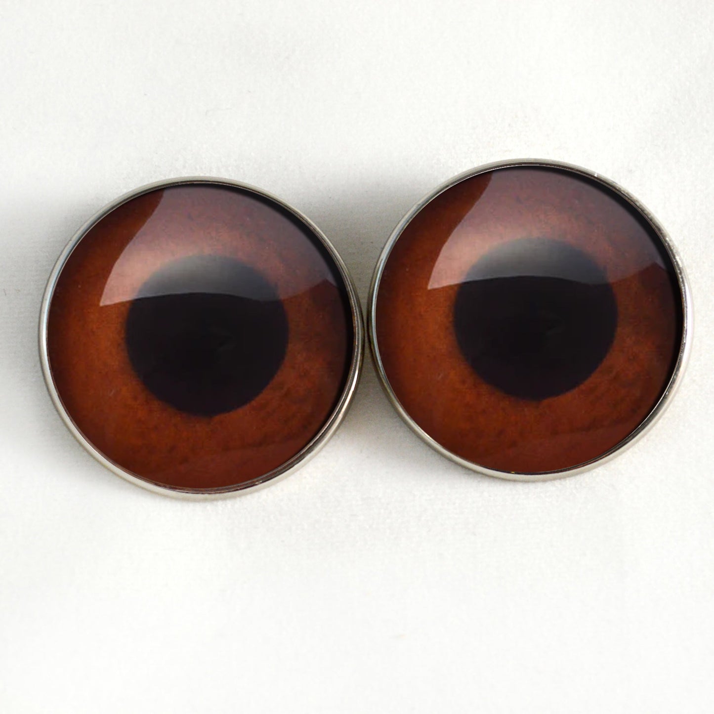 Brown Monkey Inspired Sew-On Button Glass Eyes - Prismatic Fiber Arts