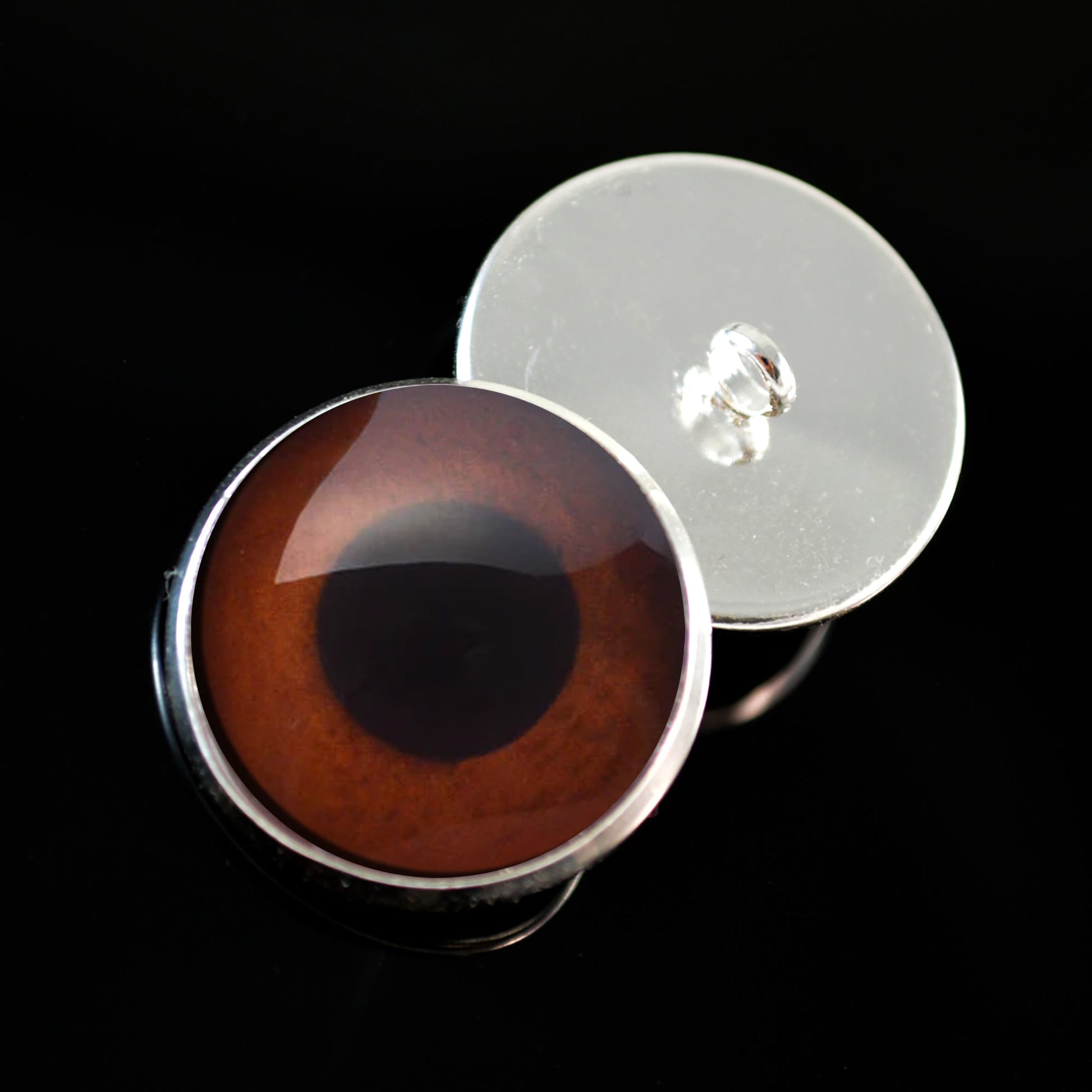 Brown Monkey Inspired Sew-On Button Glass Eyes - Prismatic Fiber Arts