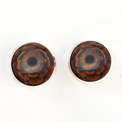 Brown Pinecone PNW Sew-On Button Glass Eyes - Prismatic Fiber Arts