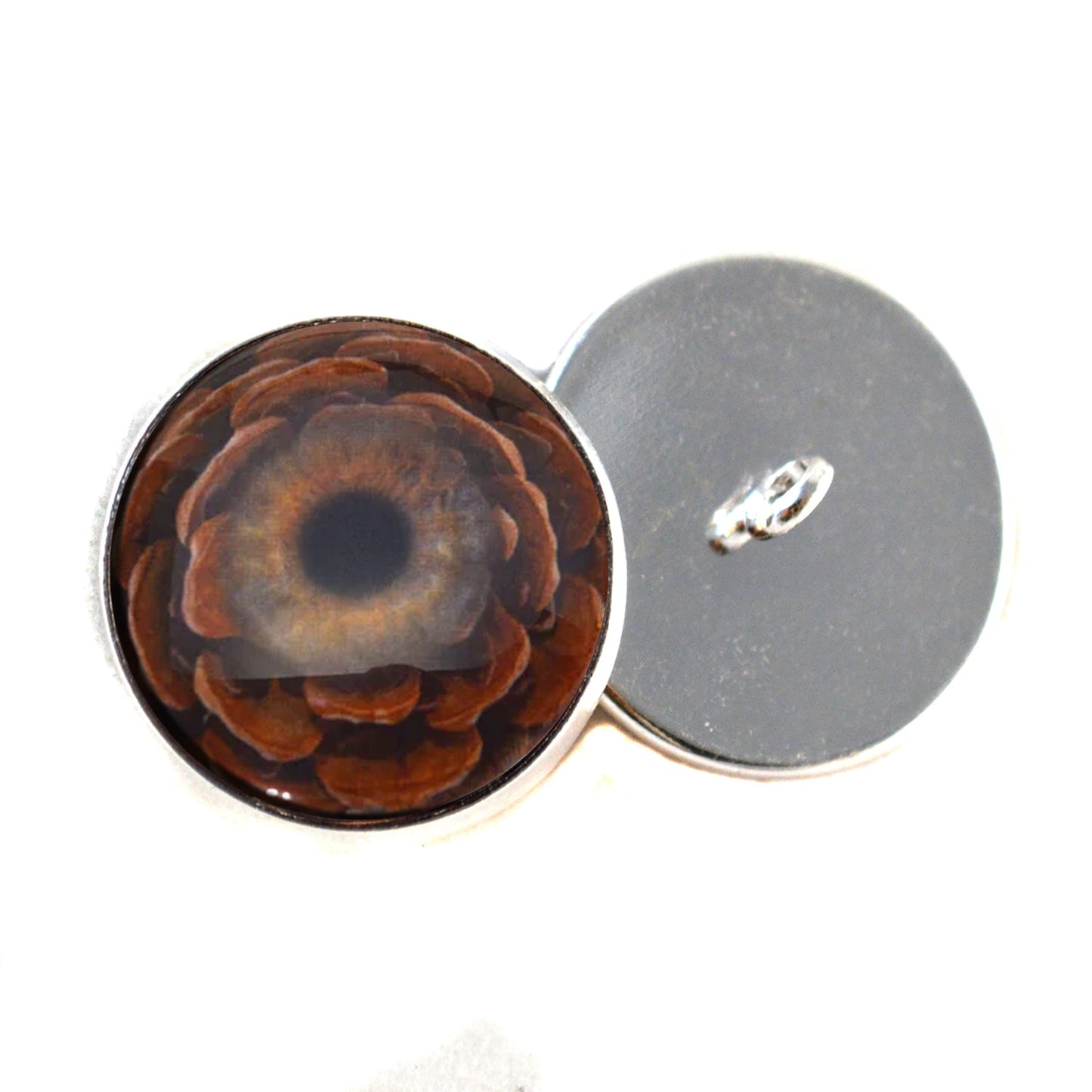Brown Pinecone PNW Sew-On Button Glass Eyes - Prismatic Fiber Arts