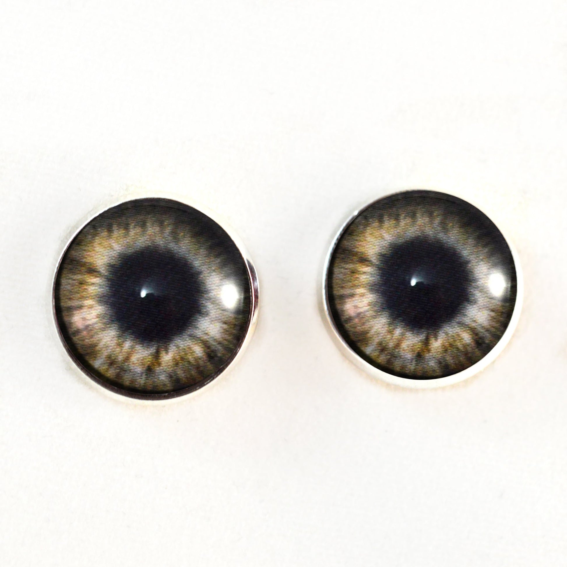 Brown Zombie Sew-On Button Glass Eyes - Prismatic Fiber Arts