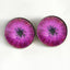 Burst of Pink Cyberpunk Sew-On Button Glass Eyes - Prismatic Fiber Arts