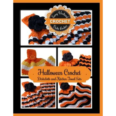 Halloween Crochet Dishcloth and Kitchen Towel Sets