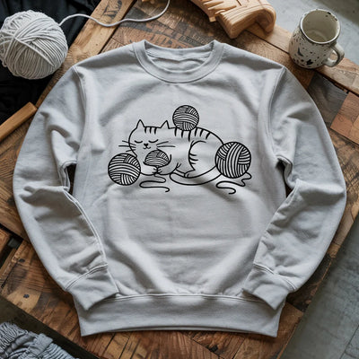 Cat And Yarn Sweatshirt - Prismatic Fiber Arts