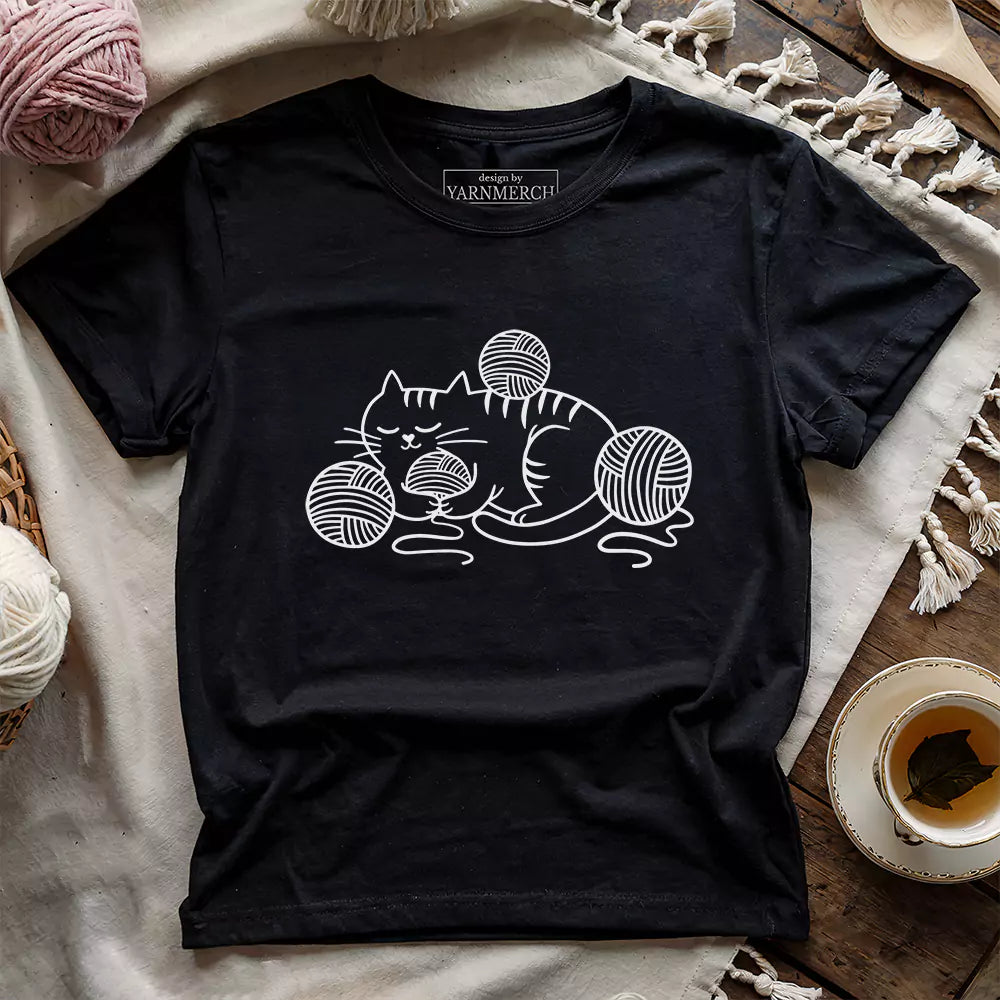 Cat and Yarn T-shirt - Prismatic Fiber Arts