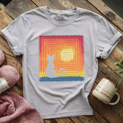 Cat Granny Square T-shirt - Prismatic Fiber Arts