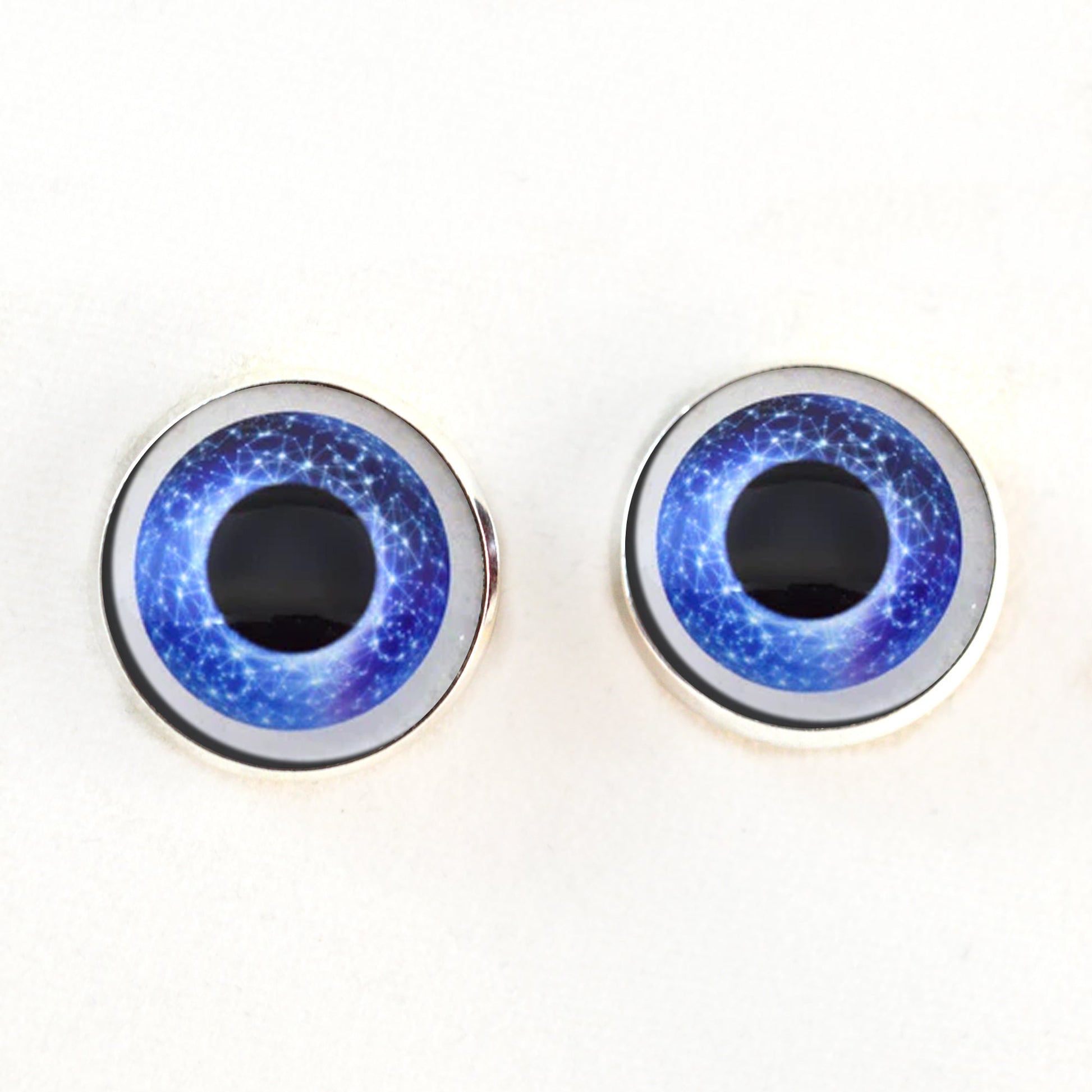 Celestial Blue Doll Sew-On Button Glass Eyes - Prismatic Fiber Arts