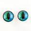 Blue and Green Cheshire Cat Sew-On Button Glass Eyes - Prismatic Fiber Arts