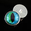 Blue and Green Cheshire Cat Sew-On Button Glass Eyes - Prismatic Fiber Arts