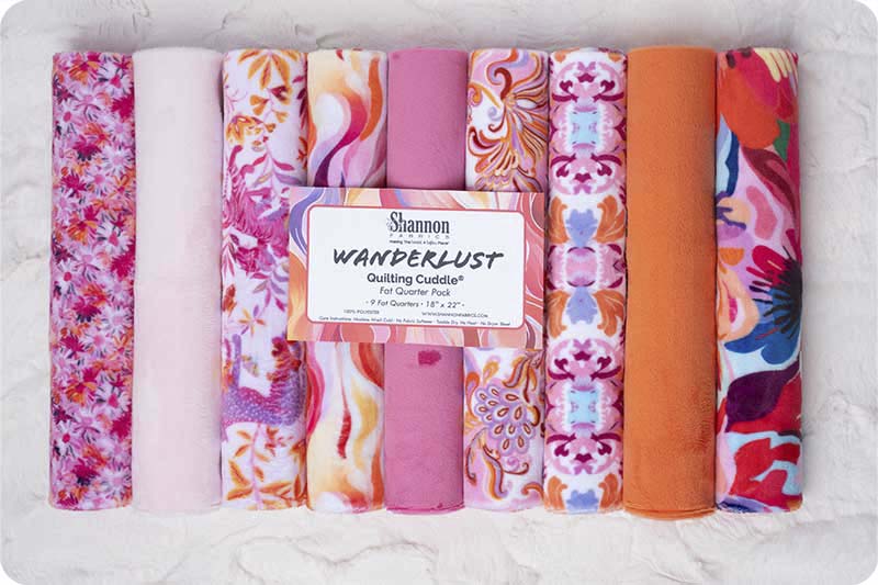 Quilting Cuddle Fat Quarter Pack Wanderlust Pink - Prismatic Fiber Arts