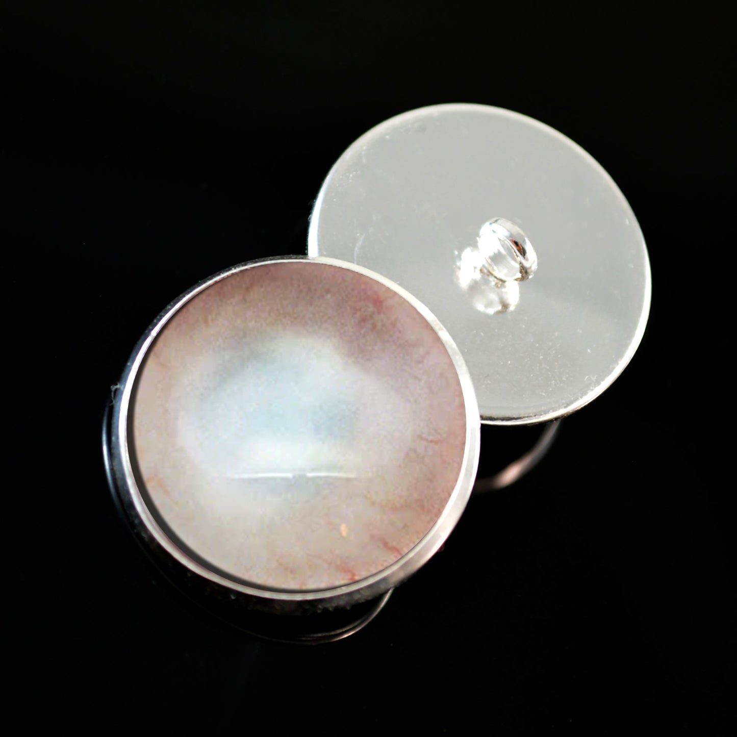 Clouded Blind Human Sew-On Button Glass Eyes - Prismatic Fiber Arts