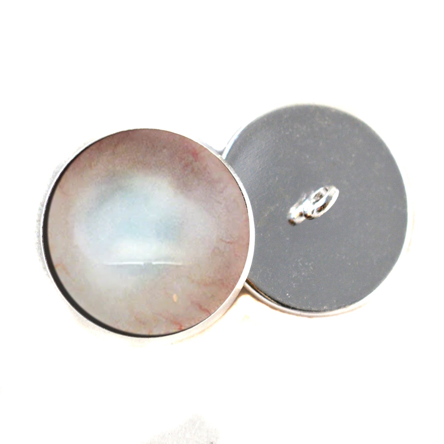 Clouded Blind Human Sew-On Button Glass Eyes - Prismatic Fiber Arts