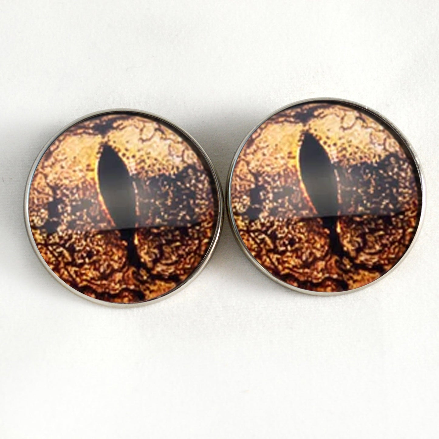 Copper Bullfrog Sew-On Button Glass Eyes - Prismatic Fiber Arts