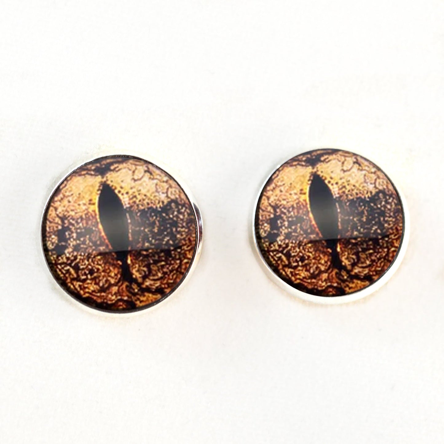 Copper Bullfrog Sew-On Button Glass Eyes - Prismatic Fiber Arts