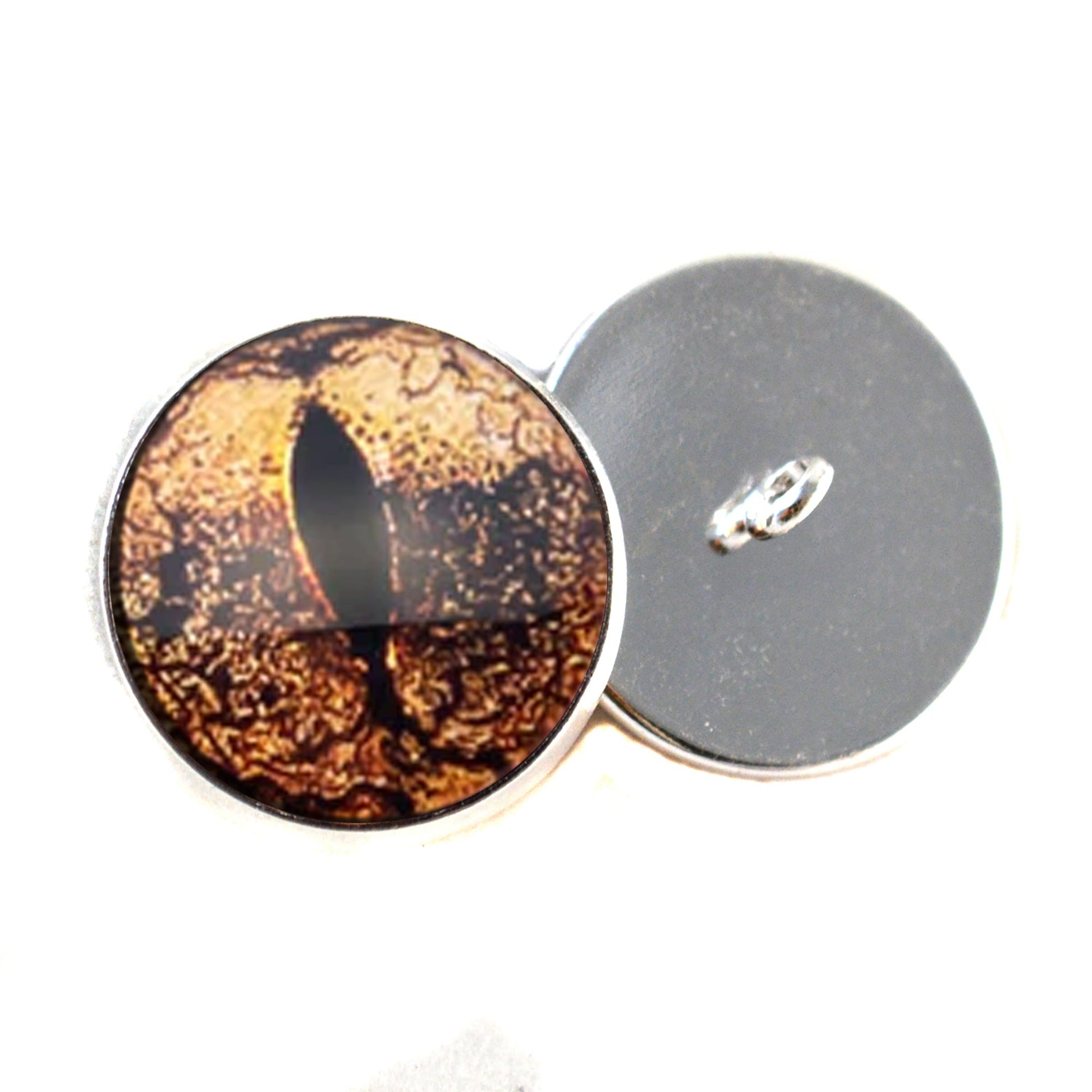 Copper Bullfrog Sew-On Button Glass Eyes - Prismatic Fiber Arts